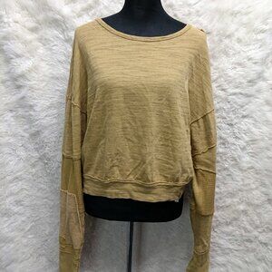 Free People We The Free Women's Patchwork Pullover Long Sleeve Sweater Size M